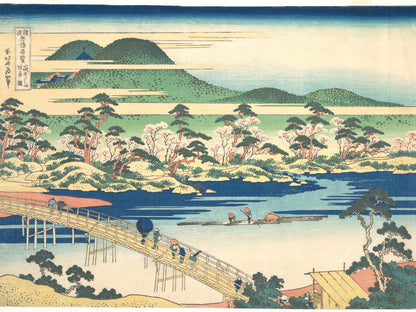 Puente Togetsu en Arashiyama, Yamashiro - Katsushika Hokusai