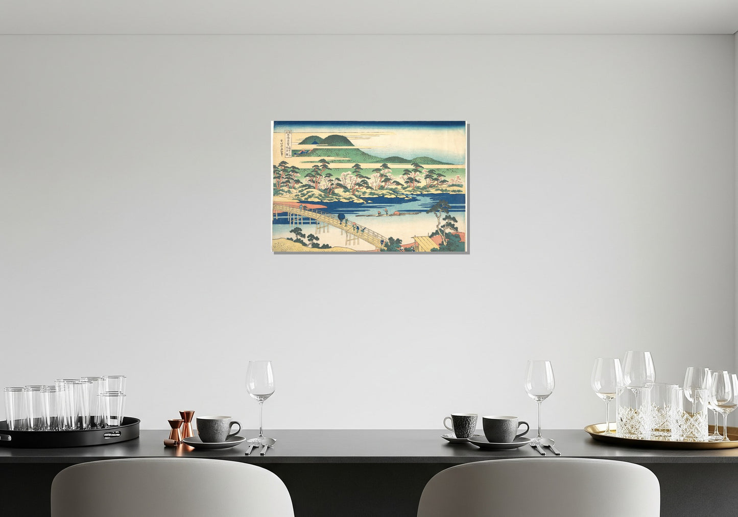 Puente Togetsu en Arashiyama, Yamashiro - Katsushika Hokusai