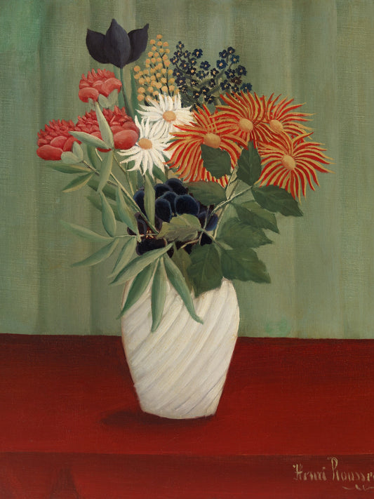 Ramo de flores con rama de hiedra - Henri Rousseau