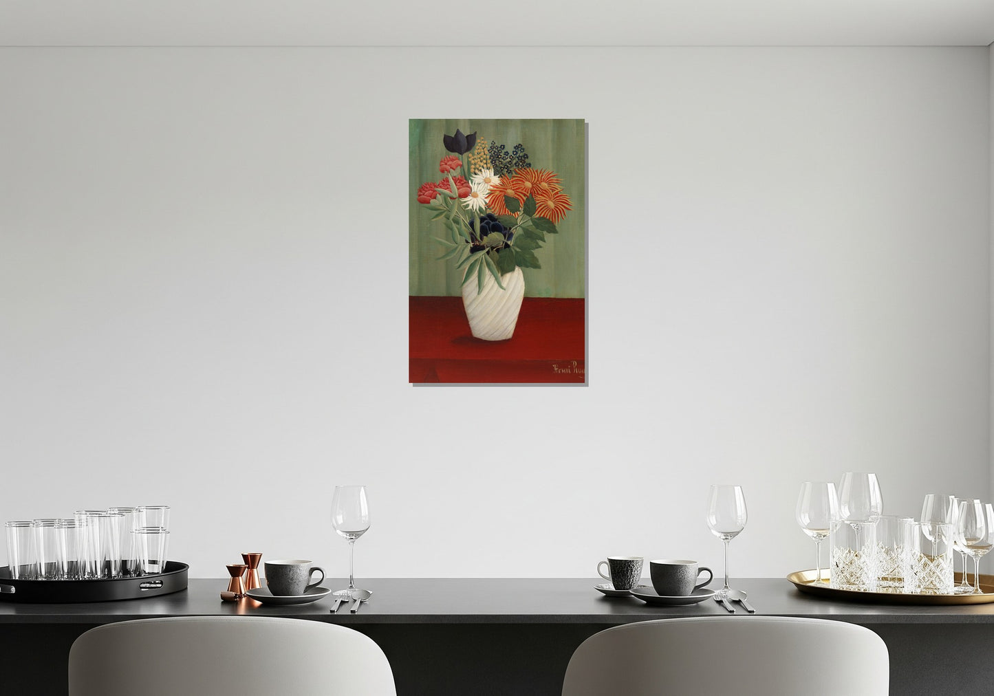 Ramo de flores con rama de hiedra - Henri Rousseau