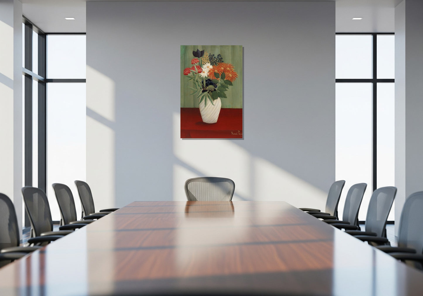 Ramo de flores con rama de hiedra - Henri Rousseau