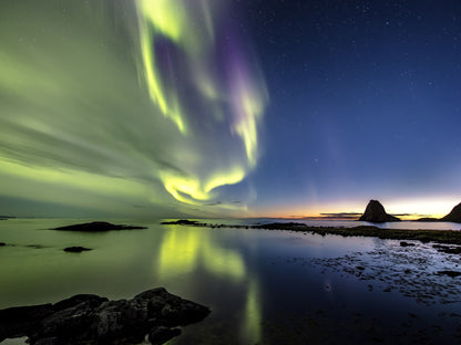 Reflejo de aurora boreal