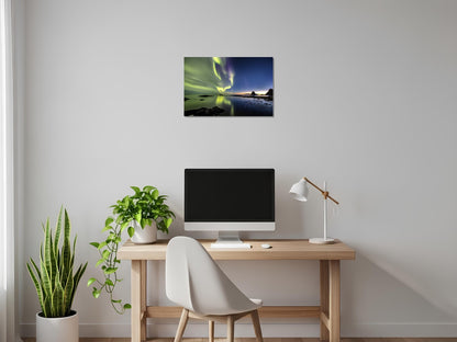 Reflejo de aurora boreal