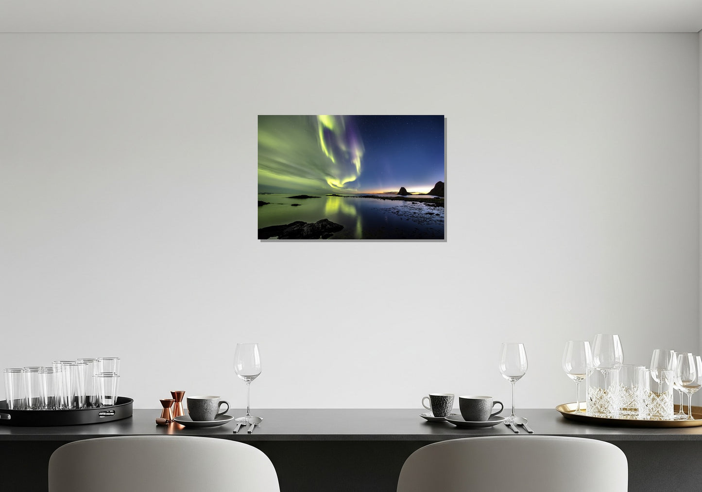 Reflejo de aurora boreal