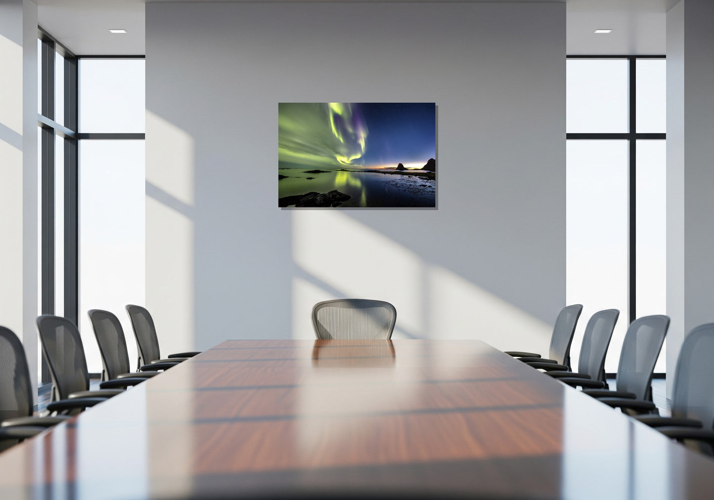 Reflejo de aurora boreal